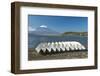 Japan, Yamanashi, Lake Yamanaka, Boats with Mt. Fuji in Background-Rob Tilley-Framed Photographic Print