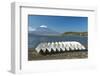 Japan, Yamanashi, Lake Yamanaka, Boats with Mt. Fuji in Background-Rob Tilley-Framed Photographic Print