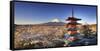 Japan, Yamanashi Prefecture, Fuji-Yoshida, Chureito Pagoda and Mt Fuji During Cherry Blossom Season-Michele Falzone-Framed Stretched Canvas