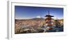 Japan, Yamanashi Prefecture, Fuji-Yoshida, Chureito Pagoda and Mt Fuji During Cherry Blossom Season-Michele Falzone-Framed Premium Photographic Print