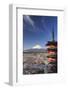 Japan, Yamanashi Prefecture, Fuji-Yoshida, Chureito Pagoda and Mt Fuji During Cherry Blossom Season-Michele Falzone-Framed Photographic Print