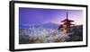 Japan, Yamanashi Prefecture, Fuji-Yoshida, Chureito Pagoda, Mt Fuji and Cherry Blossoms-Michele Falzone-Framed Premium Photographic Print