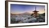 Japan, Yamanashi Prefecture, Fuji-Yoshida, Chureito Pagoda, Mt Fuji and Cherry Blossoms-Michele Falzone-Framed Premium Photographic Print