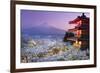 Japan, Yamanashi Prefecture, Fuji-Yoshida, Chureito Pagoda, Mt Fuji and Cherry Blossoms-Michele Falzone-Framed Premium Photographic Print