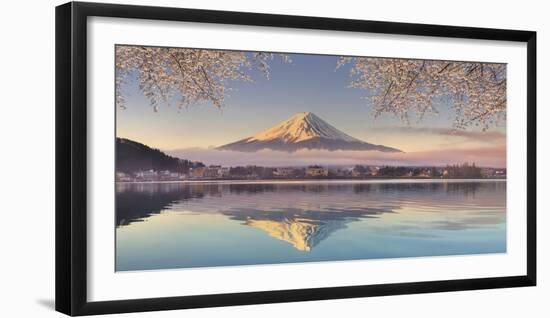 Japan, Yamanashi Prefecture, Kawaguchi Ko Lake and Mt Fuji-Michele Falzone-Framed Premium Photographic Print