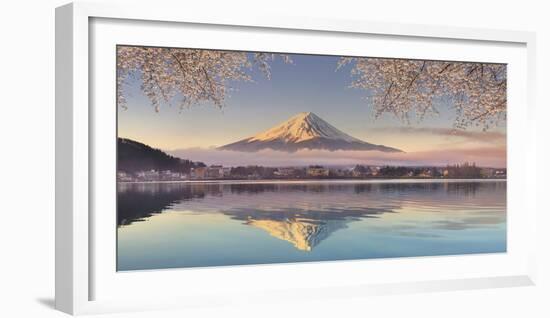 Japan, Yamanashi Prefecture, Kawaguchi Ko Lake and Mt Fuji-Michele Falzone-Framed Premium Photographic Print