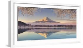 Japan, Yamanashi Prefecture, Kawaguchi Ko Lake and Mt Fuji-Michele Falzone-Framed Premium Photographic Print