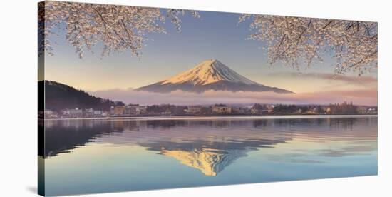 Japan, Yamanashi Prefecture, Kawaguchi Ko Lake and Mt Fuji-Michele Falzone-Stretched Canvas