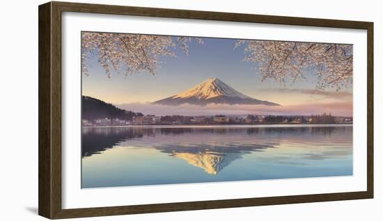 Japan, Yamanashi Prefecture, Kawaguchi Ko Lake and Mt Fuji-Michele Falzone-Framed Photographic Print