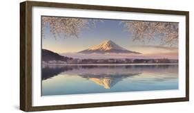 Japan, Yamanashi Prefecture, Kawaguchi Ko Lake and Mt Fuji-Michele Falzone-Framed Photographic Print