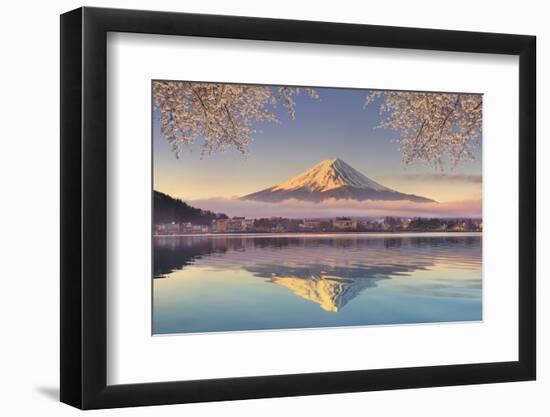 Japan, Yamanashi Prefecture, Kawaguchi Ko Lake and Mt Fuji-Michele Falzone-Framed Photographic Print