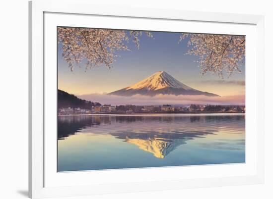 Japan, Yamanashi Prefecture, Kawaguchi Ko Lake and Mt Fuji-Michele Falzone-Framed Photographic Print