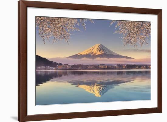 Japan, Yamanashi Prefecture, Kawaguchi Ko Lake and Mt Fuji-Michele Falzone-Framed Photographic Print