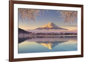 Japan, Yamanashi Prefecture, Kawaguchi Ko Lake and Mt Fuji-Michele Falzone-Framed Photographic Print