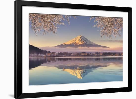 Japan, Yamanashi Prefecture, Kawaguchi Ko Lake and Mt Fuji-Michele Falzone-Framed Photographic Print