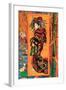 Japanaiserie: Oiran-Vincent van Gogh-Framed Art Print