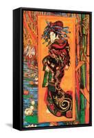 Japanaiserie: Oiran-Vincent van Gogh-Framed Stretched Canvas