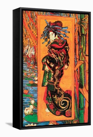 Japanaiserie: Oiran-Vincent van Gogh-Framed Stretched Canvas