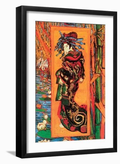 Japanaiserie: Oiran-Vincent van Gogh-Framed Art Print