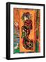 Japanaiserie: Oiran-Vincent van Gogh-Framed Art Print