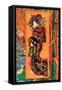 Japanaiserie: Oiran-Vincent van Gogh-Framed Stretched Canvas