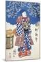 Japanese Actor in Kimono and Background Decorated with Apple Blossoms-Utagawa Toyokuni-Mounted Giclee Print