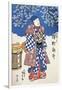 Japanese Actor in Kimono and Background Decorated with Apple Blossoms-Utagawa Toyokuni-Framed Giclee Print