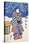 Japanese Actor in Kimono and Background Decorated with Apple Blossoms-Utagawa Toyokuni-Stretched Canvas