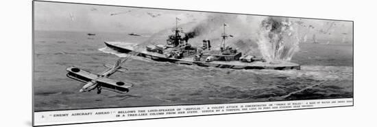 Japanese Aircraft Attack the Battleship 'Prince of Wales' in Pearl Harbour, Hawaii, C.1941-null-Mounted Premium Giclee Print