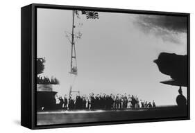 Japanese Aircraft Carrier Crew Waves to Planes Taking Off to Bomb Pearl Harbor-null-Framed Stretched Canvas