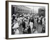 Japanese-American Internees Waiting to Board Train to Santa Anita, Los Angeles, c.1942-null-Framed Photo