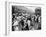 Japanese-American Internees Waiting to Board Train to Santa Anita, Los Angeles, c.1942-null-Framed Photo