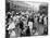 Japanese-American Internees Waiting to Board Train to Santa Anita, Los Angeles, c.1942-null-Mounted Photo