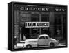 Japanese American shop owner in Oakland, CA hopes to avoid internment after Pearl Harbor, 1942-Dorothea Lange-Framed Stretched Canvas