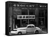 Japanese American shop owner in Oakland, CA hopes to avoid internment after Pearl Harbor, 1942-Dorothea Lange-Framed Stretched Canvas