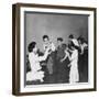 Japanese Americans queue for inoculation before internment after the bombing of Pearl Harbor, 1942-Dorothea Lange-Framed Photographic Print