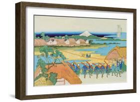 Japanese Army Drill-Katsushika Hokusai-Framed Art Print