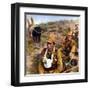 Japanese Army War Veteran Carrying The Ashes Of A Fellow Soldier Killed In Action (China 1938)-null-Framed Art Print