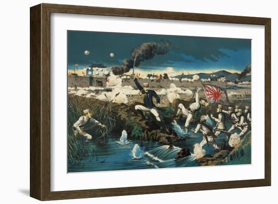 Japanese Attack Boxers at Wall City Tianjin-null-Framed Art Print