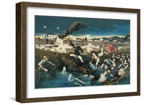 Japanese Attack Boxers at Wall City Tianjin-null-Framed Art Print