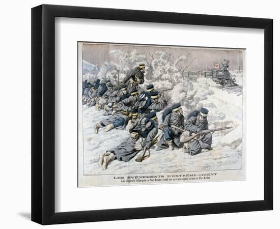 Japanese Attack on a Hospital Train Near Port Arthur, Manchuria, Russo-Japanese War, 1904-null-Framed Giclee Print