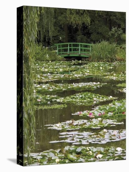 Japanese Bridge and Lily Pond in the Garden of the Impressionist Painter Claude Monet, Eure, France-David Hughes-Stretched Canvas