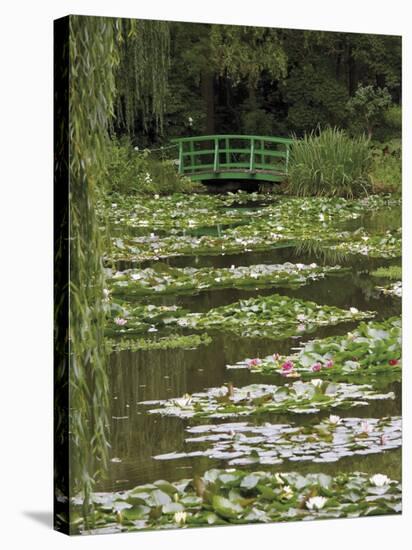 Japanese Bridge and Lily Pond in the Garden of the Impressionist Painter Claude Monet, Eure, France-David Hughes-Stretched Canvas