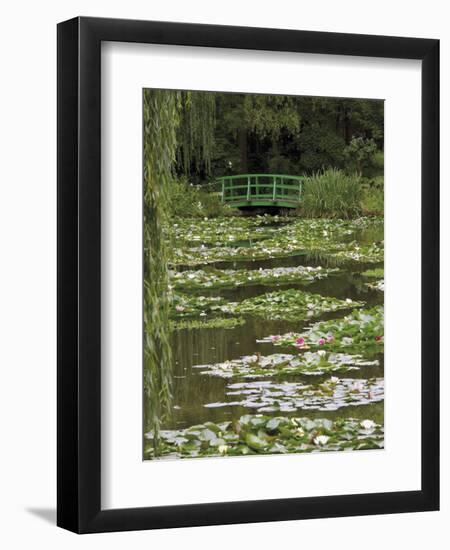 Japanese Bridge and Lily Pond in the Garden of the Impressionist Painter Claude Monet, Eure, France-David Hughes-Framed Photographic Print