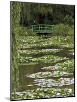 Japanese Bridge and Lily Pond in the Garden of the Impressionist Painter Claude Monet, Eure, France-David Hughes-Mounted Photographic Print