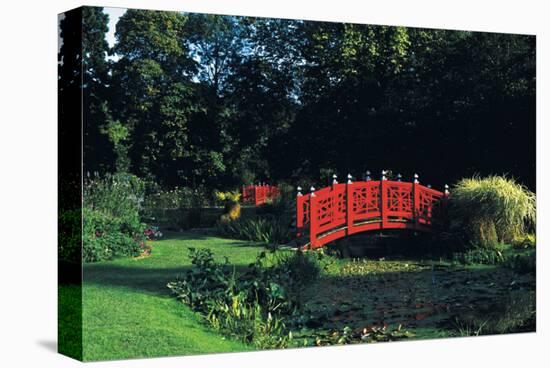 Japanese Bridge over Waterlilies Pond-null-Stretched Canvas