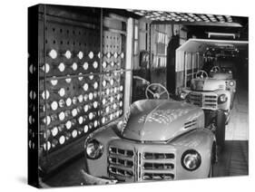 Japanese Cars on Assembly Line at Toyota Motors Plant-Margaret Bourke-White-Stretched Canvas