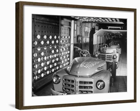 Japanese Cars on Assembly Line at Toyota Motors Plant-Margaret Bourke-White-Framed Photographic Print