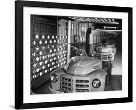 Japanese Cars on Assembly Line at Toyota Motors Plant-Margaret Bourke-White-Framed Photographic Print