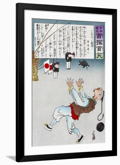 Japanese Cartoon, C. 1895-Kobayashi Kiyochika-Framed Giclee Print